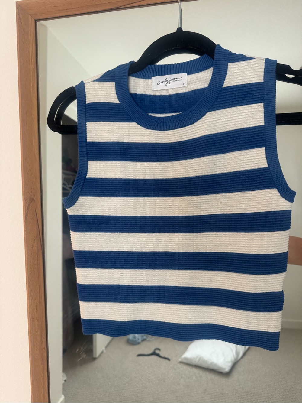 Striped Ribbed Cropped Tank